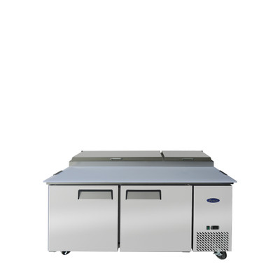 Atosa MPF8202GR 67" W 2-Sections 2 Doors Refrigerated Pizza Prep Table - 115 Volts