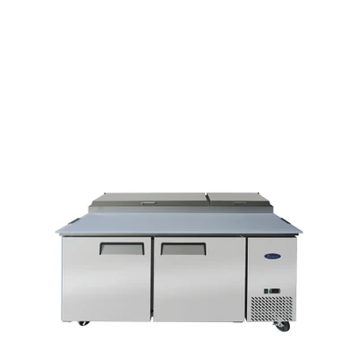 Atosa MPF8202GR 67" W 2-Sections 2 Doors Refrigerated Pizza Prep Table - 115 Volts
