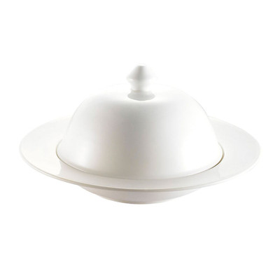 CAC China RCN-150 26 Oz. Super White Porcelain Round Accessories Pasta Bowl Set (8 Set Per Case)