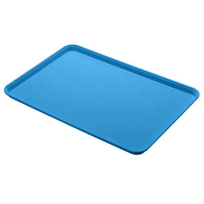 Cambro 1826MT142 17-13/16" x 25-11/16" x 1-1/16" Blue Rectangular Fiberglass Market Display Tray - 6/Case