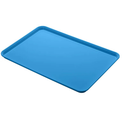Cambro 1826MT142 17-13/16" x 25-11/16" x 1-1/16" Blue Rectangular Fiberglass Market Display Tray - 6/Case