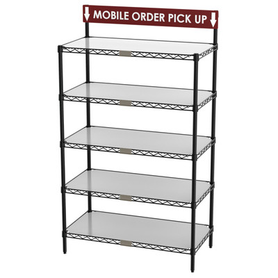 Metro CR1836TGSR 36" Wire Take-Out Shelving Station with Sign