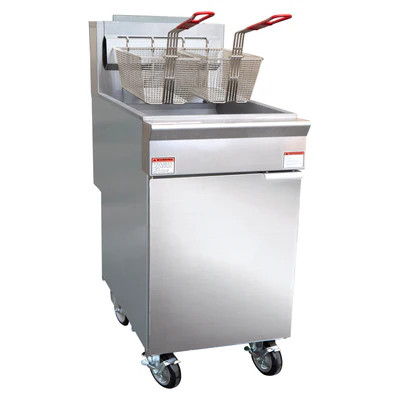 Adcraft BDGF-150/NG 21" W Natural Gas Stainless Steel Black Diamond Fryer - 150,000 BTU