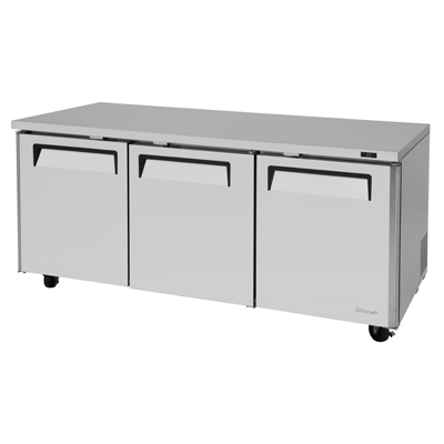Turbo Air MUR-72-N 72.63"W Three-Section Reach-In M3 Series Undercounter Refrigerator