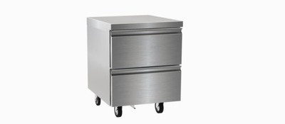 Delfield D4427NP 27" W Stainless Steel One-Section 2 Drawers Reach-In Refrigerated Worktop and Undercounter - 115 Volts