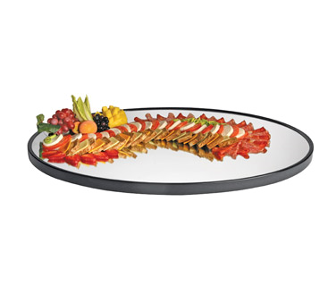 Cal-Mil RR322
 Glass
 Black
 Oval
 Gourmet Display Mirror Tray