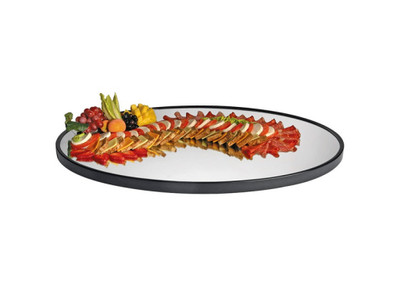 Cal-Mil RR322
 Glass
 Black
 Oval
 Gourmet Display Mirror Tray