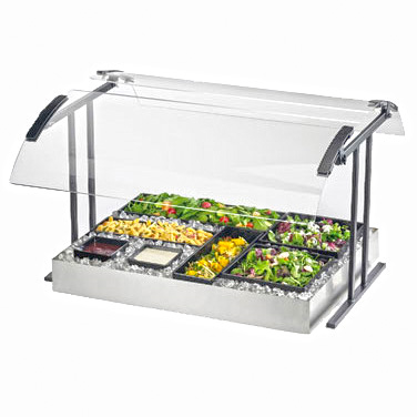 Cal-Mil 2027-6-74 73-1/4"W Silver Curved Buffet Sneezeguard