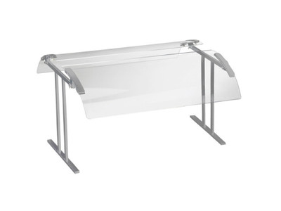 Cal-Mil 2027-6-74 73-1/4"W Silver Curved Buffet Sneezeguard