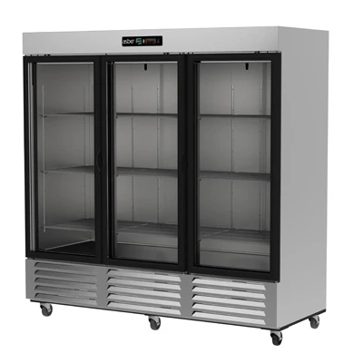 Asber ARR-72-3G 82" W Three-Section Glass Door Reach-In Refrigerator