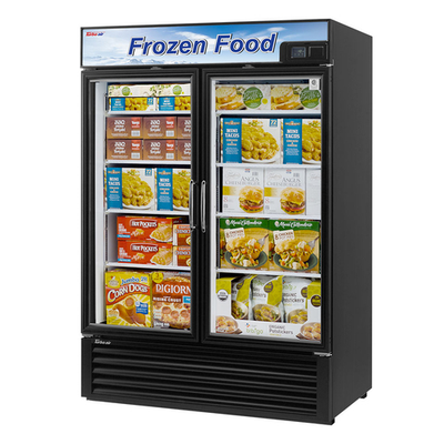 Turbo Air TGF-49F(B)-N 54.38" W Two-Section Hinged Glass Doors Freezer Merchandiser - 115 Volts