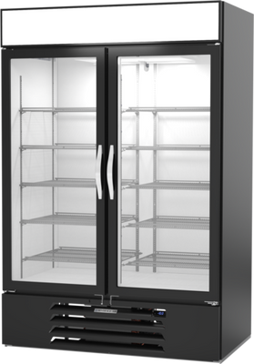 Beverage Air MMF49HC-1-B-IQ 52"W Two-Section Glass Door MarketMax DUAL TEMP Merchandiser