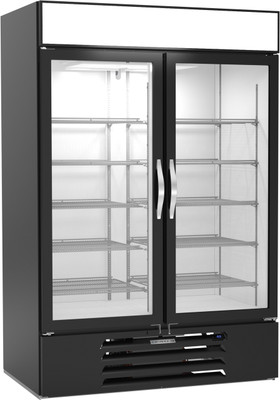 Beverage Air MMF49HC-1-B-IQ 52"W Two-Section Glass Door MarketMax DUAL TEMP Merchandiser