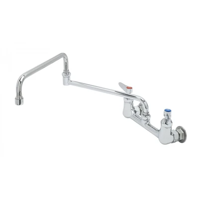T&amp;S Brass B-0230-24DJ-CR Mixing Faucet 8" wall mount 24" double-joint swing nozzle (069X) with stream regulator outlet