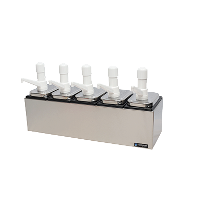 San Jamar P9715 Condiment Pump Service Center Countertop Double Well 24"W