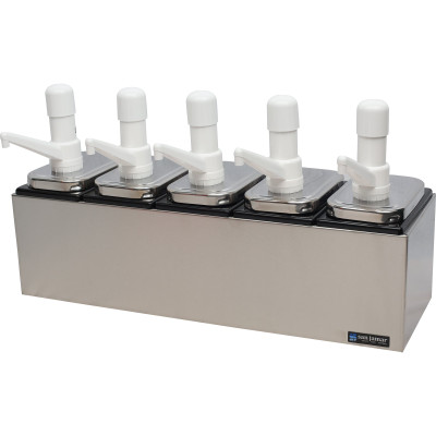 San Jamar P9715 Condiment Pump Service Center Countertop Double Well 24"W