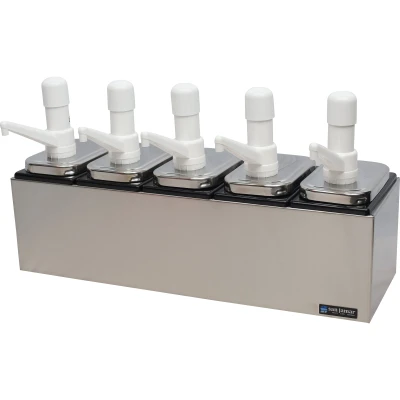 San Jamar P9715 Condiment Pump Service Center Countertop Double Well 24"W