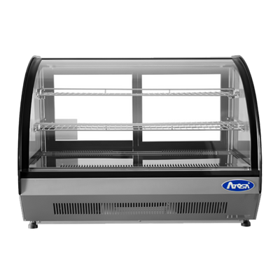Atosa CRDC-46 4.6 Cu. Ft. Black Stainless Steel Countertop Refrigerated Display Case - 115 Volts
