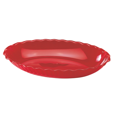 Cambro DP15404 3.4 Qt Red Oval Deli Platter - 6/Case