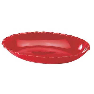 Cambro DP15404 3.4 Qt Red Oval Deli Platter - 6/Case
