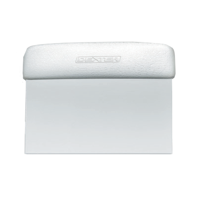 Dexter 19783 Sani-Safe Dough Cutter Scraper 6" x 3" Stainless Steel Blade And Textured Polypropylene White Handle
