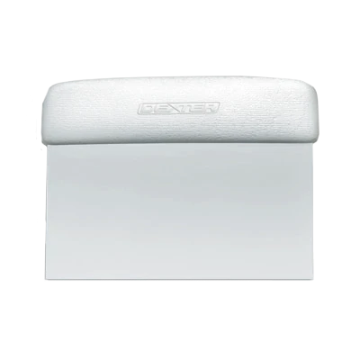 Dexter 19783 Sani-Safe Dough Cutter Scraper 6" x 3" Stainless Steel Blade And Textured Polypropylene White Handle
