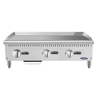 Atosa ATMG-36 36" W Stainless Steel Liquid Propane Countertop CookRite Heavy Duty Griddle - 90,000 BTU