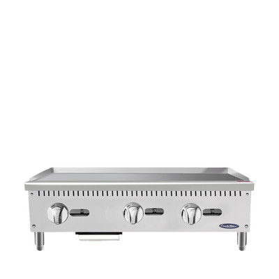 Atosa ATMG-36 36" W Stainless Steel Liquid Propane Countertop CookRite Heavy Duty Griddle - 90,000 BTU