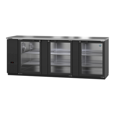 Hoshizaki HBB-4G-LD-95 95.5"W Three-Section Glass Door Refrigerated Back Bar Cooler