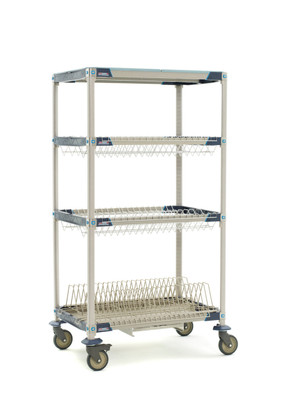 Metro PR36VX3-XDR Metromax I Mobile Drying Rack Unit With Drip Tray 36"W x 68"H 4-Tier