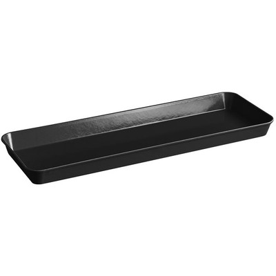 Cambro 10302MT110 10-7/16" x 30" x 2" Black Rectangular Fiberglass Market Display Pan - 12/Case