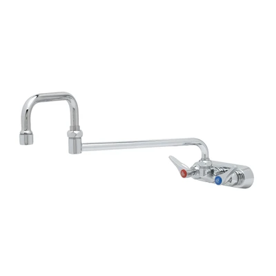T&amp;S Brass B-1136-CR Workboard Faucet wall mount 4" centers 18" double joint swing nozzle with 2.2 GPM aerator