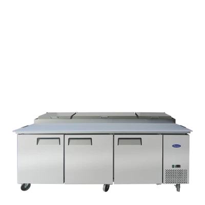 Atosa MPF8203GR 93" W 3-Sections 3 Doors Refrigerated Pizza Prep Table - 115 Volts