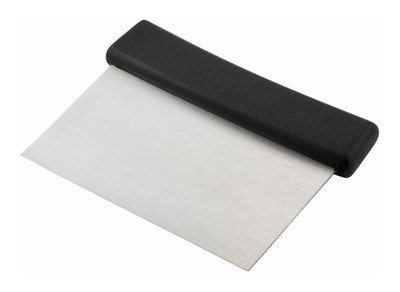 Winco DSC-2 Dough Scraper 6&quot; x 3&quot; Stainless Steel Blade Plastic Black Handle
