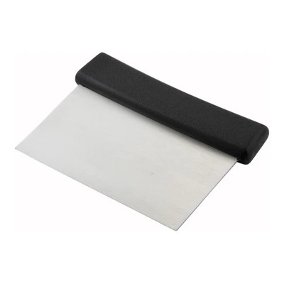 Winco DSC-2 Dough Scraper 6" x 3" Stainless Steel Blade Plastic Black Handle