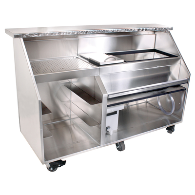 Glastender PBG72-12 Portable Bar with Stainless Steel Bar Top - 72"W x 12"D