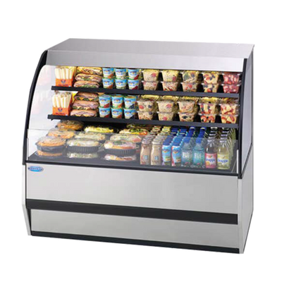 Federal Industries SSRVS3642 36" W Black Specialty Display Versatile Service Top Over Refrigerated Self-Serve Deli Merchandiser - 120 Volts