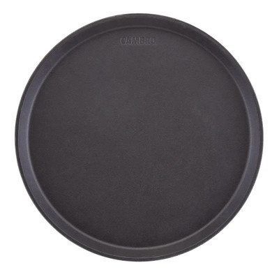 Cambro 1400TL110 14"Dia. Fiberglass Black Round Treadlite Tray