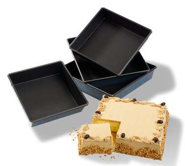 Matfer Bourgeat 331666 9.5&quot; x 2&quot; Square Steel Exopan Cake Pan