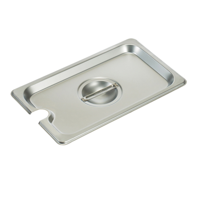 Winco SPCQ 1/4 Size 18/8 Stainless Steel Slotted Steam Table Pan Cover