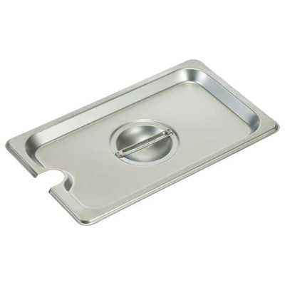 Winco SPCQ 1/4 Size 18/8 Stainless Steel Slotted Steam Table Pan Cover