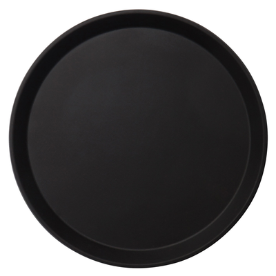 Cambro 900CT110 9" Dia. Fiberglass Black Satin Round Camtread Serving Tray