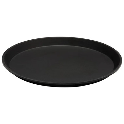 Cambro 900CT110 9" Dia. Fiberglass Black Satin Round Camtread Serving Tray