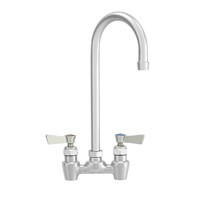 Fisher 62669 4" Centers 6" Swivel / Rigid Gooseneck Spout Backsplash Mount Stainless Steel Faucet