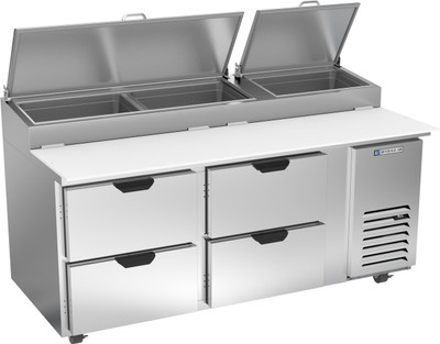 Beverage Air DPD72HC-4 72" W Two-Section Pizza Top Refrigerated Counter