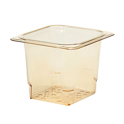 Cambro 65CLRHP150 H-Pan 1/6 Size Amber Colander 5" Deep - 6/Case
