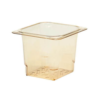 Cambro 65CLRHP150 H-Pan 1/6 Size Amber Colander 5" Deep - 6/Case