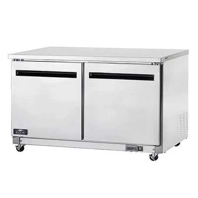 Arctic Air AUC60F 61.25" W Two Door Stainless Steel Freezer Work Top Counter