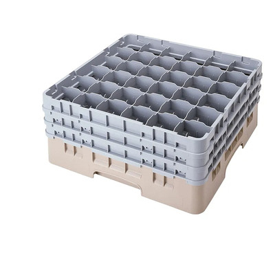 Cambro 36S738184 Camrack Glass Rack With (3) Soft Gray Extenders - 3 Cases