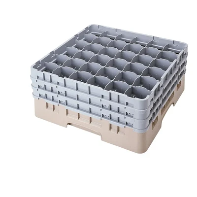 Cambro 36S738184 Camrack Glass Rack With (3) Soft Gray Extenders - 3 Cases